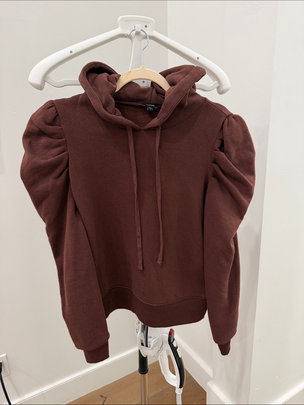 Express Brown Puff Sleeve Hoodie